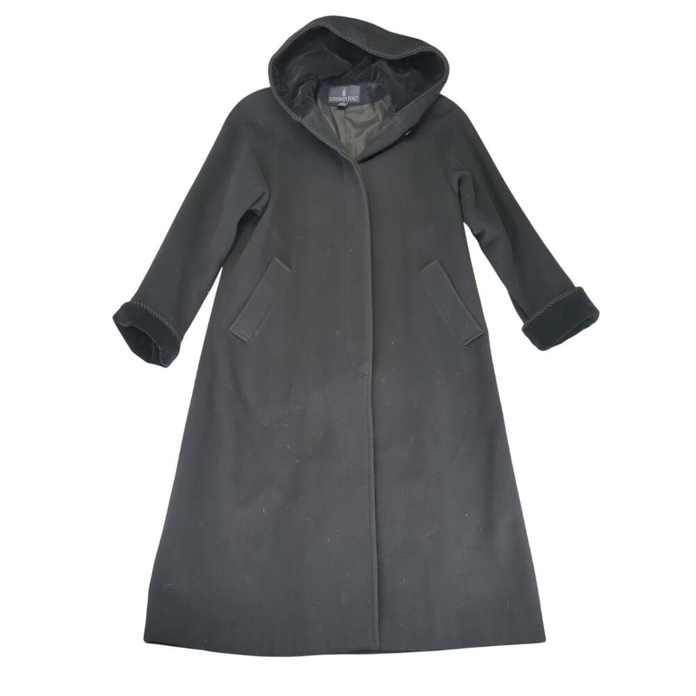 London Fog Black Hooded Coat